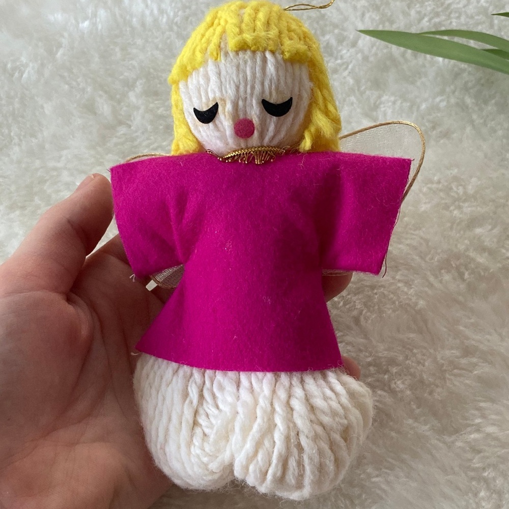 Cheerful Pink and Yellow Holiday Ornament